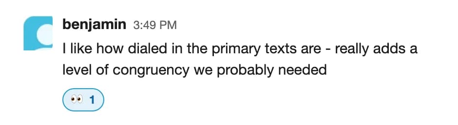 Benjamin (Slack): I like how dialed in the primary texts are - really adds a level of congruency we probably needed